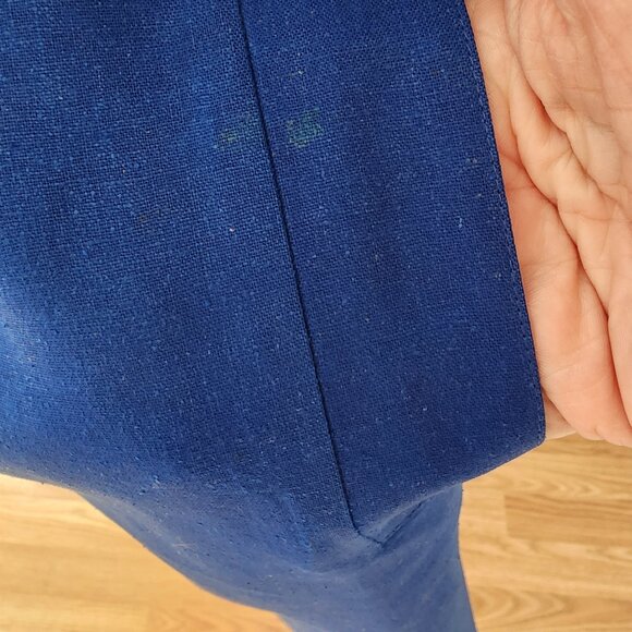 Vintage 80's Guy Laroche Paris Boutique Royal Blue Silk Sheath Dress W/Pockets - Picture 9 of 11